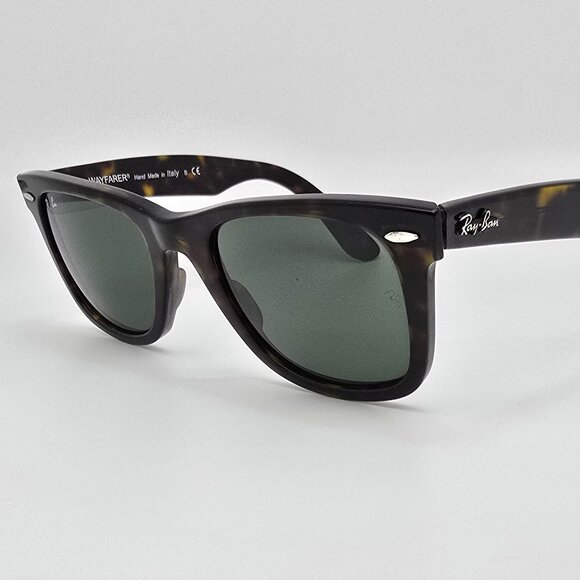 Ray-Ban RB2140 902 Wayfarer Tortoise Frame G-15 Green Glass Lens Sunglasses 50mm - Picture 1 of 13